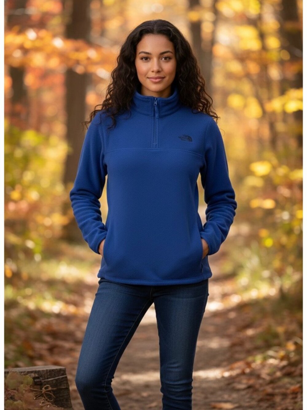 The North Face Blue 1/4 Zip Fleece Pullover | Athleisure 90s Minimalist Gorpcore - Picture 11 of 11